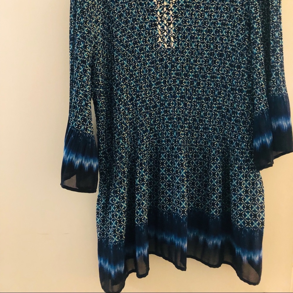 Blue print tunic 2X
